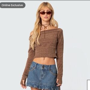 Edikted Farrah Boat Neck Knit Sweater